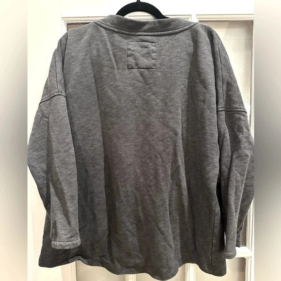 Boden Heathered Charcoal Grey Terry Pullover Sweatshirt Women’s Size 10 Medium - Picture 3 of 8